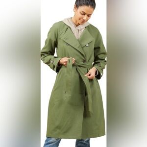 Outerknown Forest Green Trench Coat